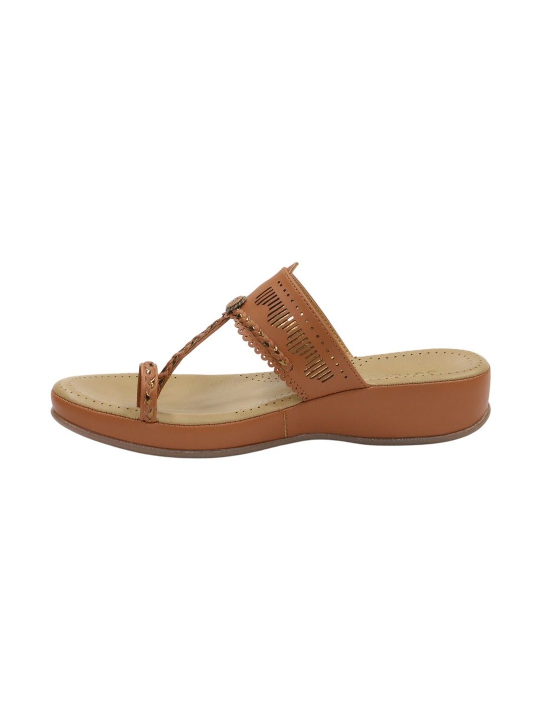 Classic Tan Kolhapuri Chappals for Women | Ethnic & Comfortable