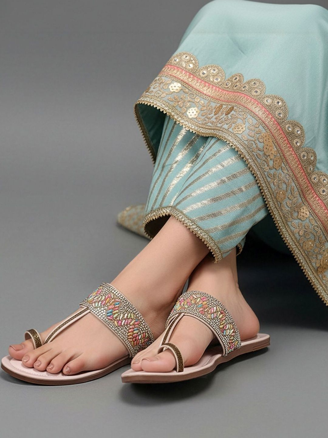 Elevate Your Ethnic Style: Vibrant Kolhapuri Chappals for Women