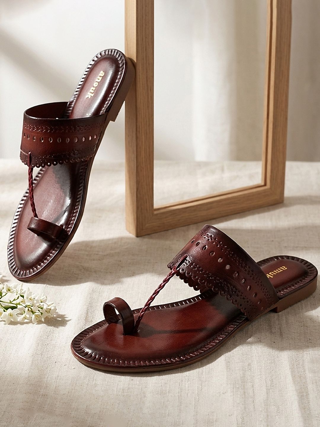 Handcrafted Brown Kolhapuri Chappals for Women | Traditional & Stylish