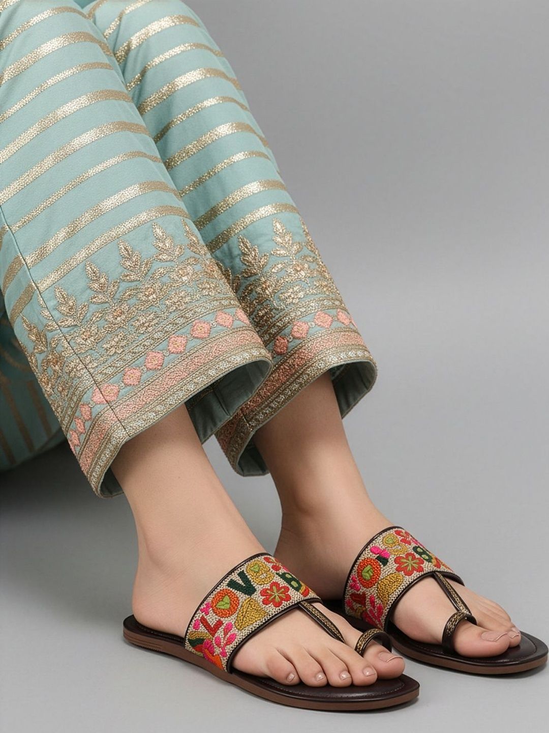 Love-Infused Kolhapuri Chappals: Handcrafted Style for Indian Women