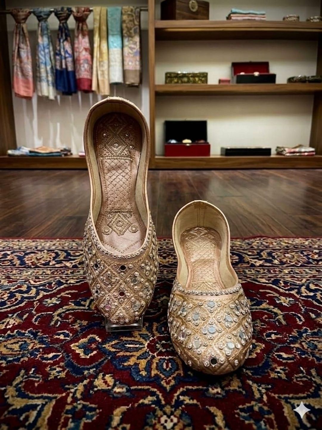 Sparkling Mirror Work Juttis for Women | Handcrafted Indian Ethnic Footwear
