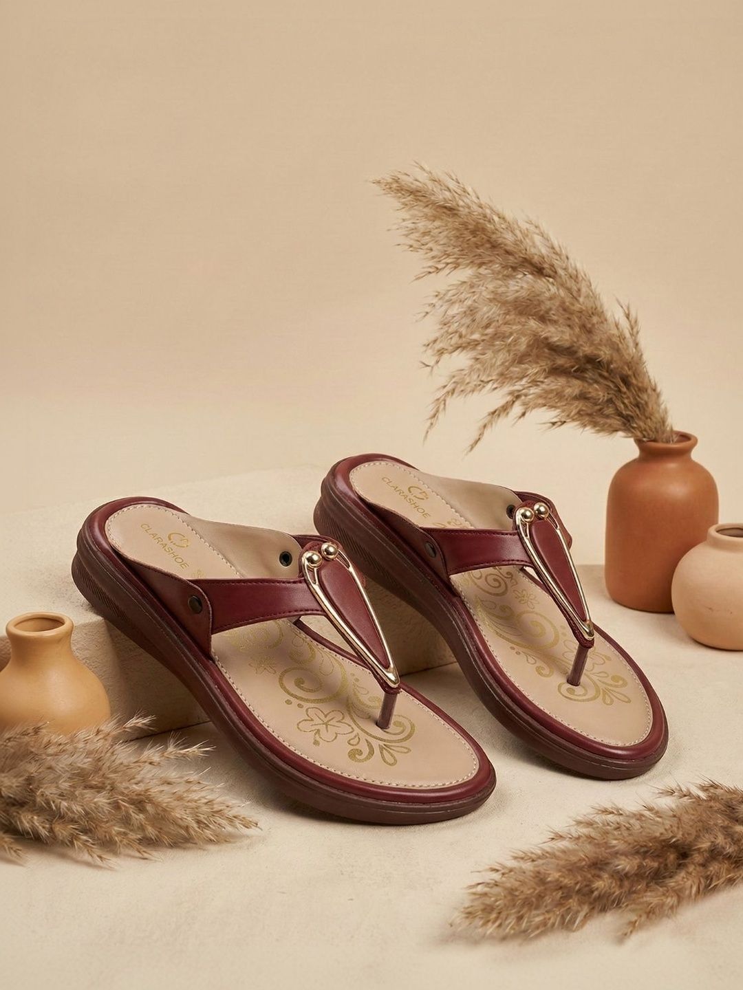 Step in Style: Maroon Kolhapuri Chappals for Indian Women | Shop Now