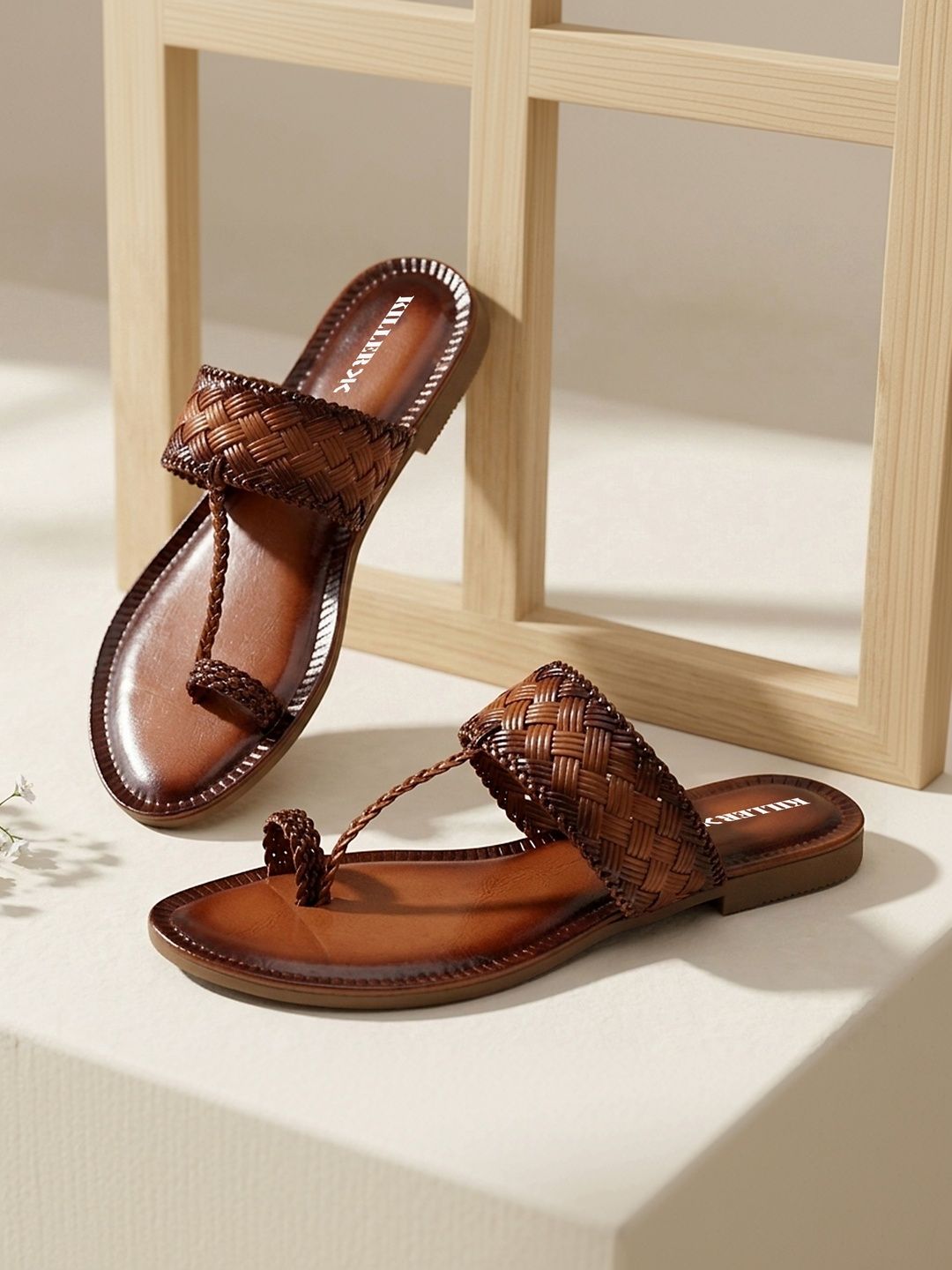 Timeless Brown Kolhapuri Chappals for Women | Ethnic Flat Sandals