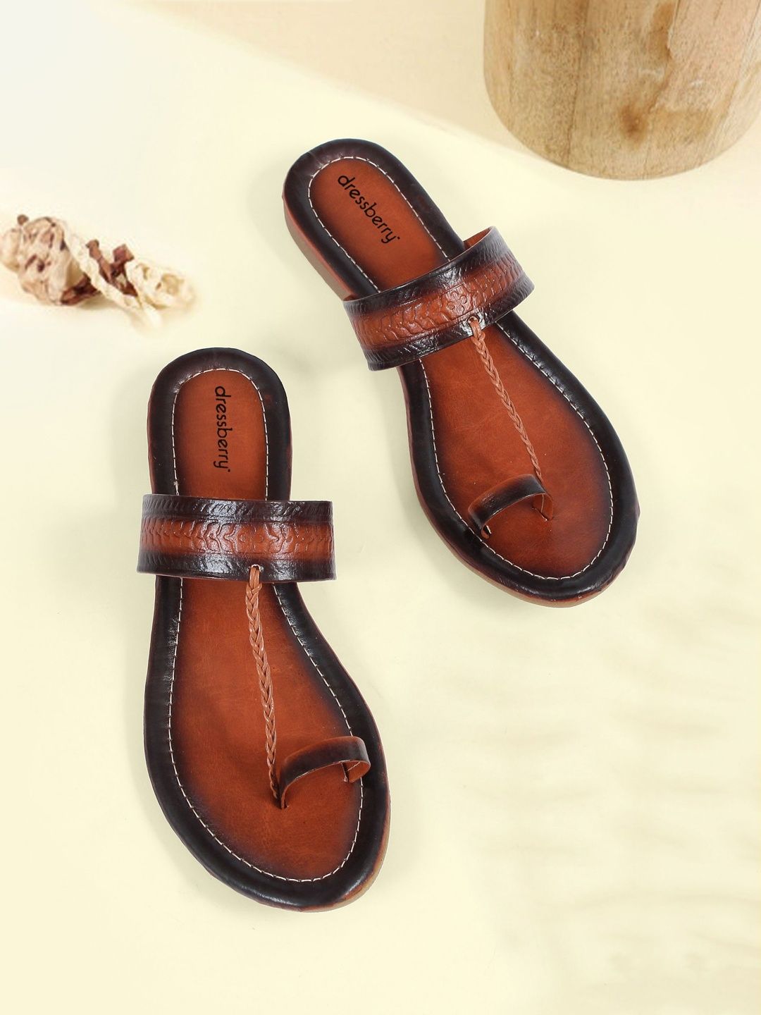 Timeless Charm: Authentic Brown Kolhapuri Chappals for Women