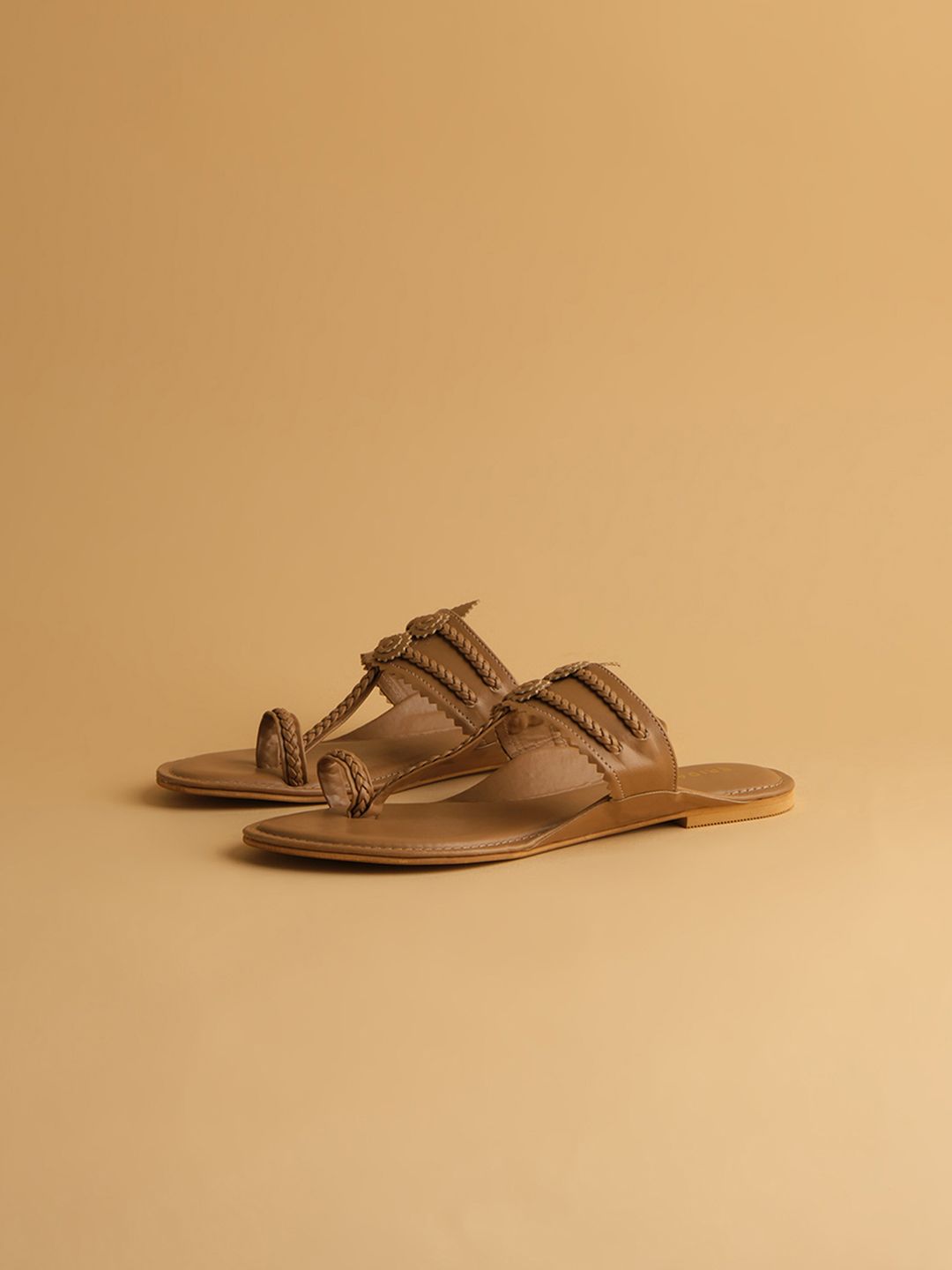 Timeless Tan Kolhapuri Chappals for Women | Handcrafted Indian Flats
