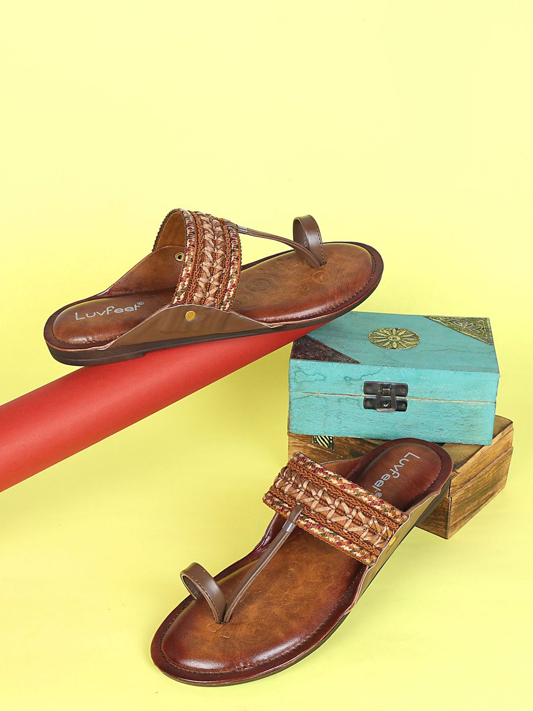 Traditional & Trendy: LuvFeel Embellished Kolhapuri Chappals for Women