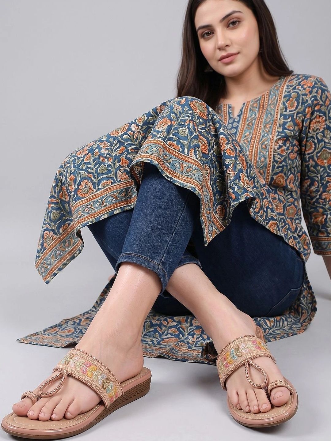 Vibrant Embroidered Kolhapuri Chappals: Your Go-To for Ethnic Chic