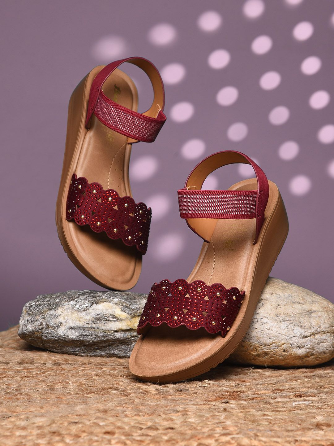 Bata Embellished Western Wedges for Women