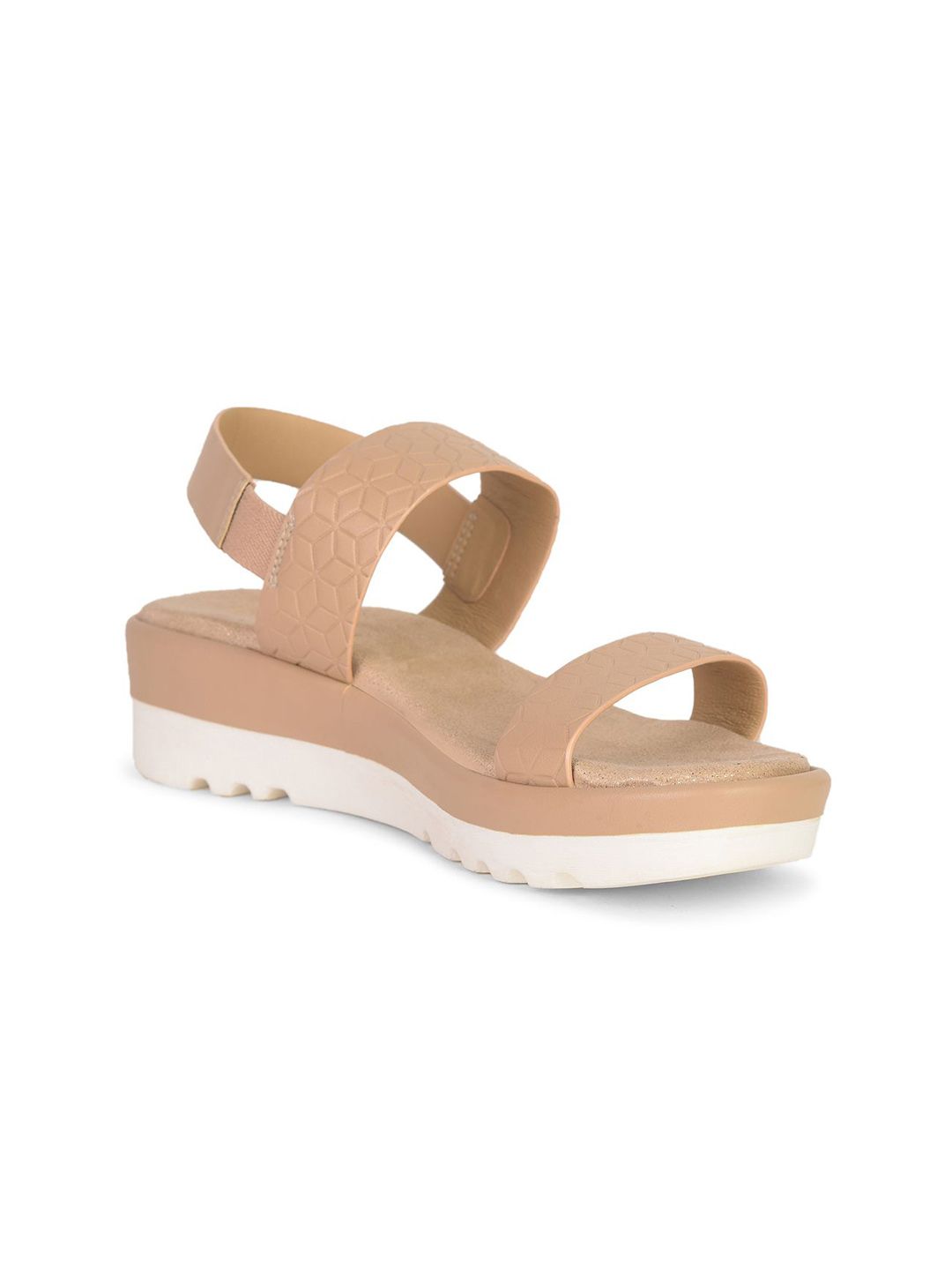 Bata Textured Open Toe Wedges for Women