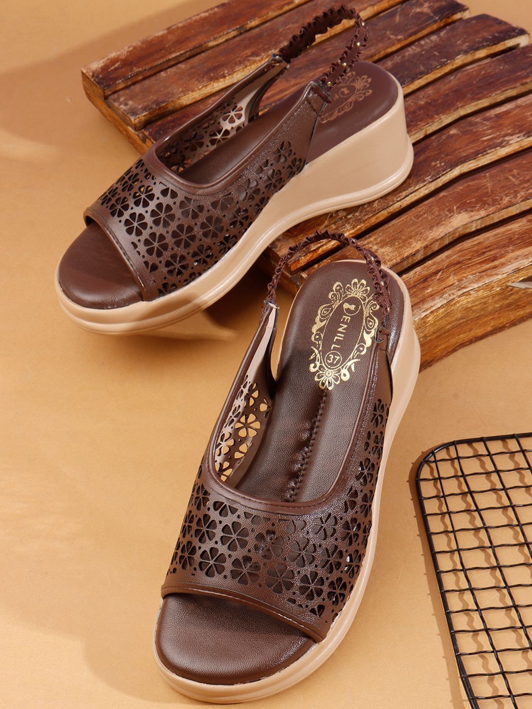 Denill Laser-Cut Textured Wedges for Women