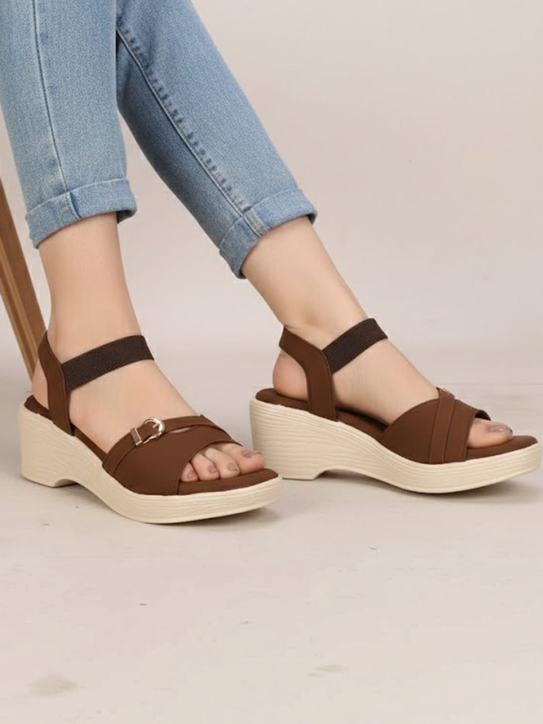 Elevate Your Style: Comfortable Brown Wedges for Women | India