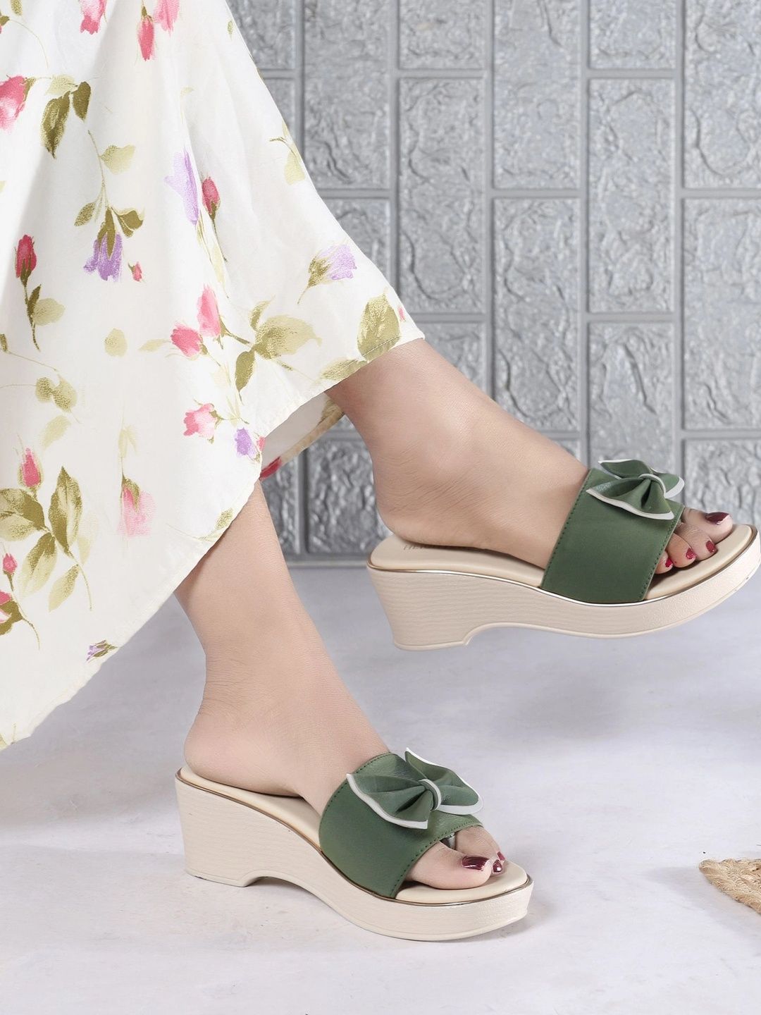 Heighten Bow Accent Wedges for Women