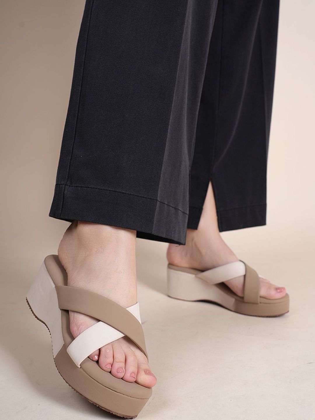 Mast & Harbour Colourblocked Wedges for Women
