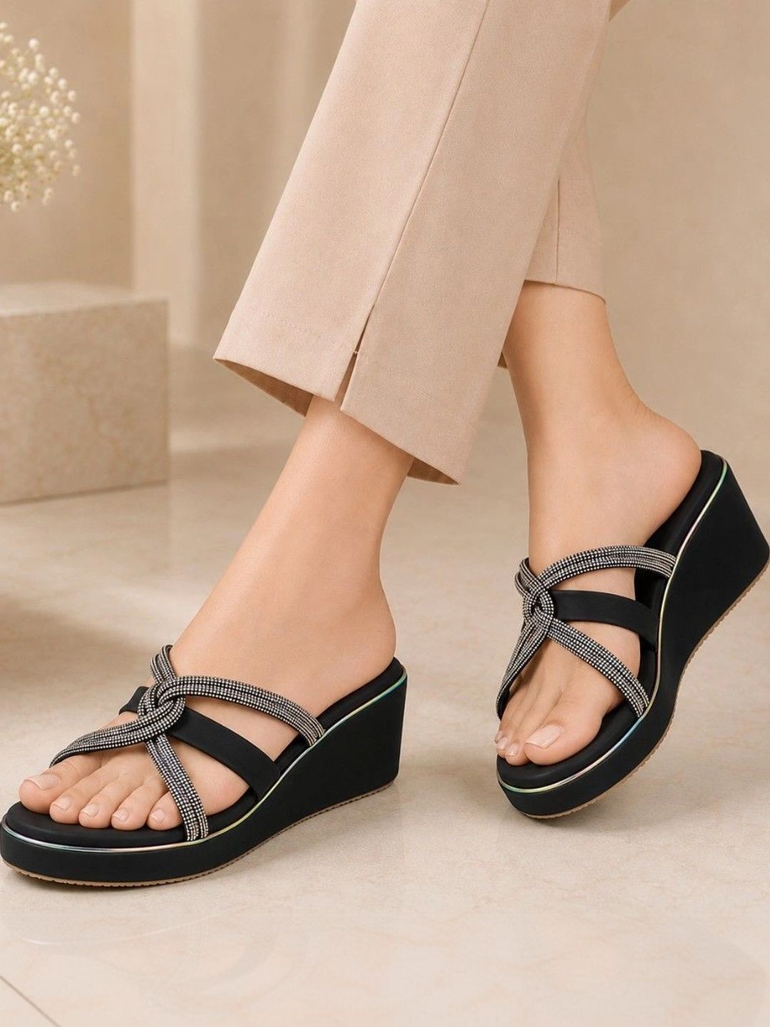 NV Style Embellished Party Wedges for Women