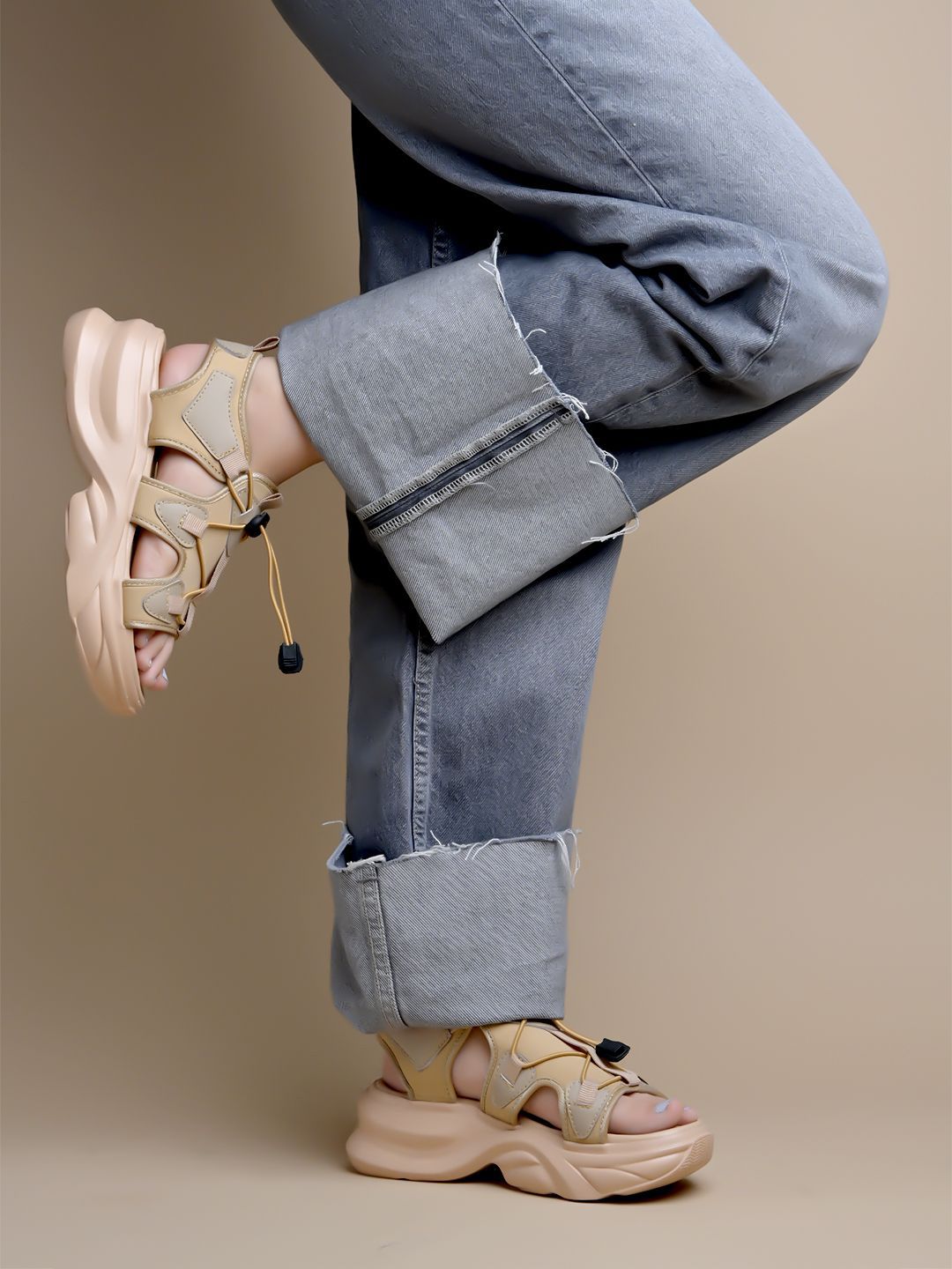 Step Up Your Style: Chunky Beige Wedges for Women in India