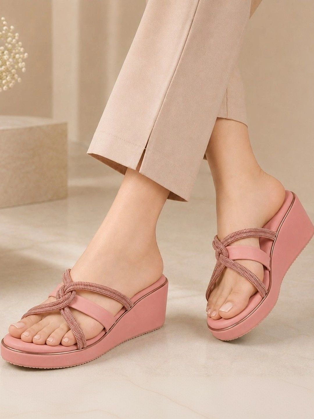 Textured Wedge Sandals