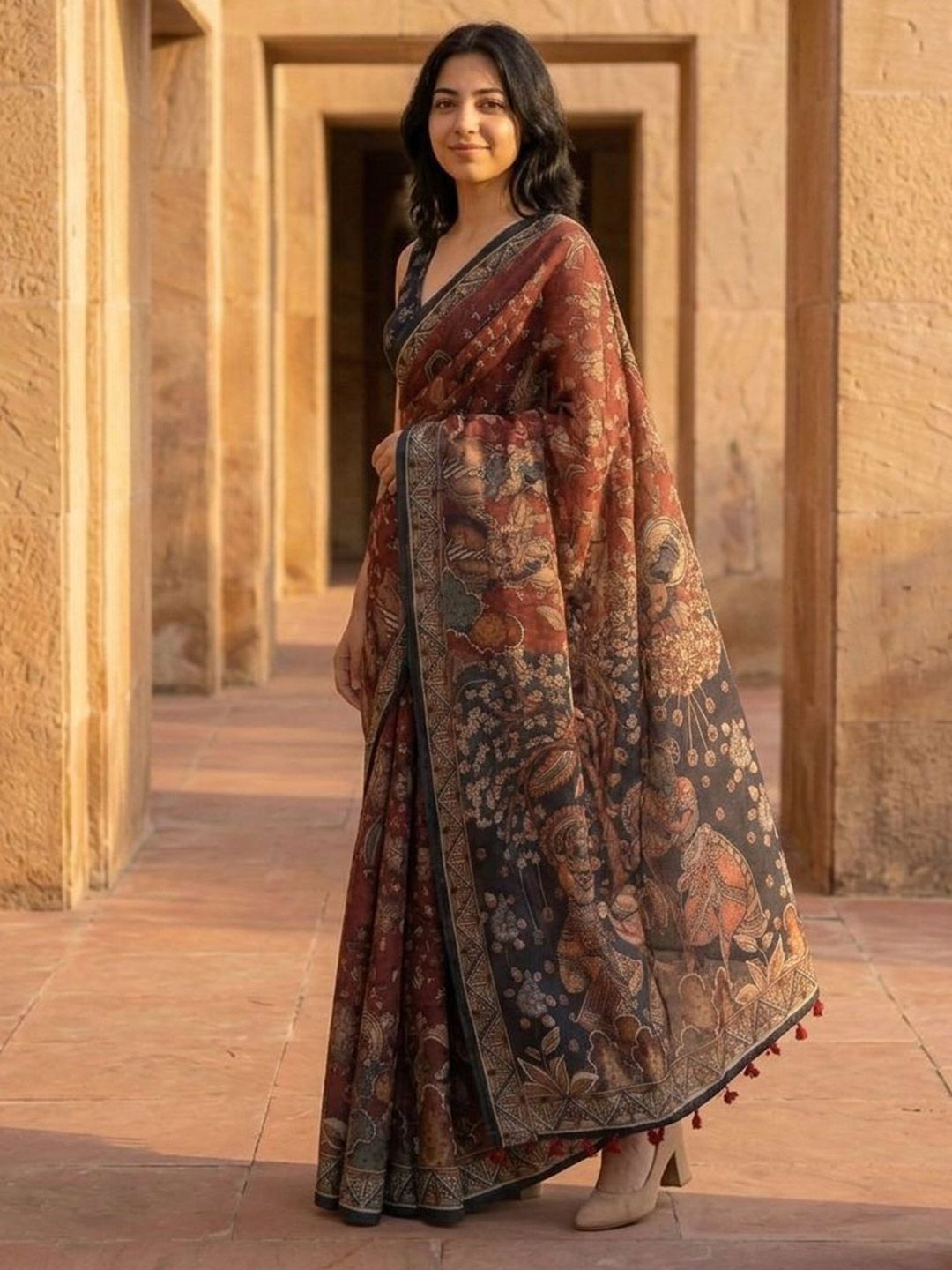 AANVI Silk Blend Designer Saree