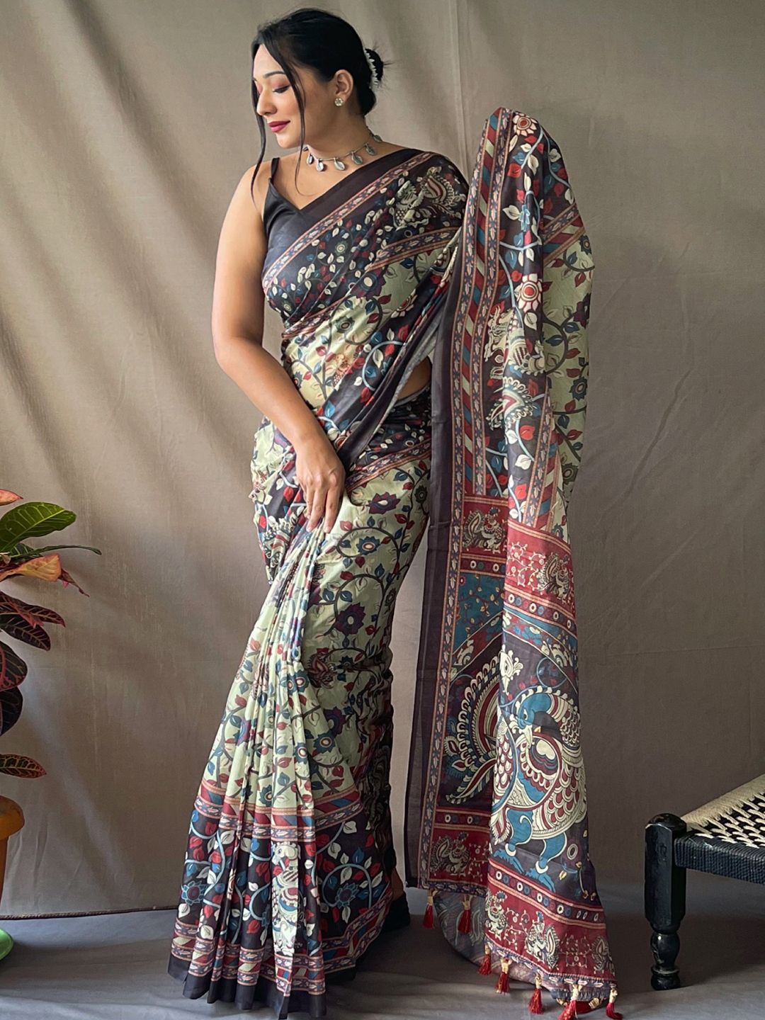 All About You Printed Kalamkari Saree