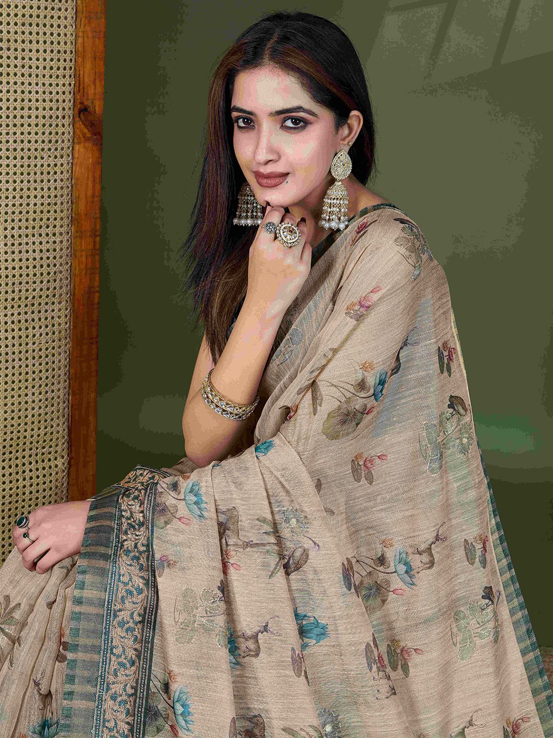 All About You Pure Cotton Kalamkari Aari Saree