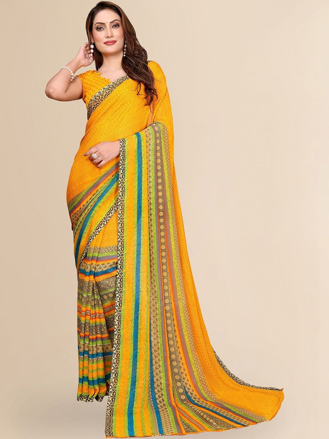 ANAND SAREES Floral Georgette Casual Saree For Women