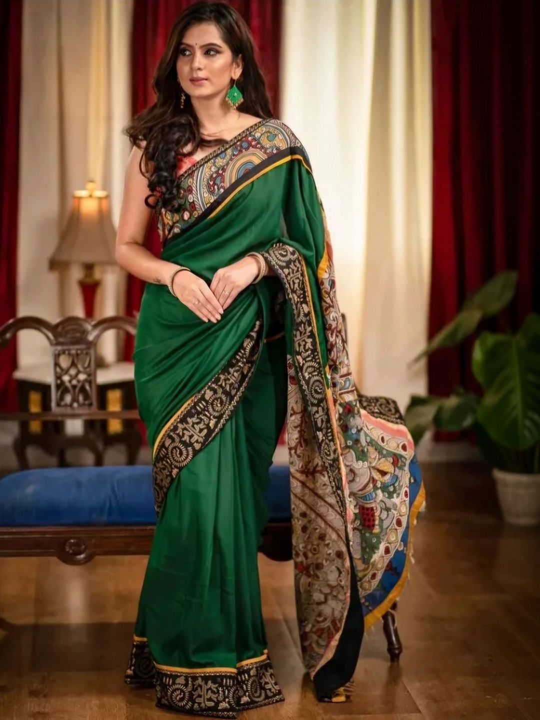 Arpita Fashion Traditional Kalamkari Saree