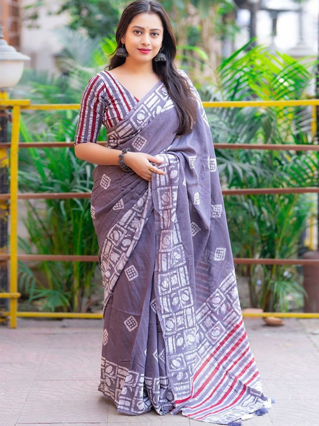 Batik Pure Cotton Ikat Saree Online