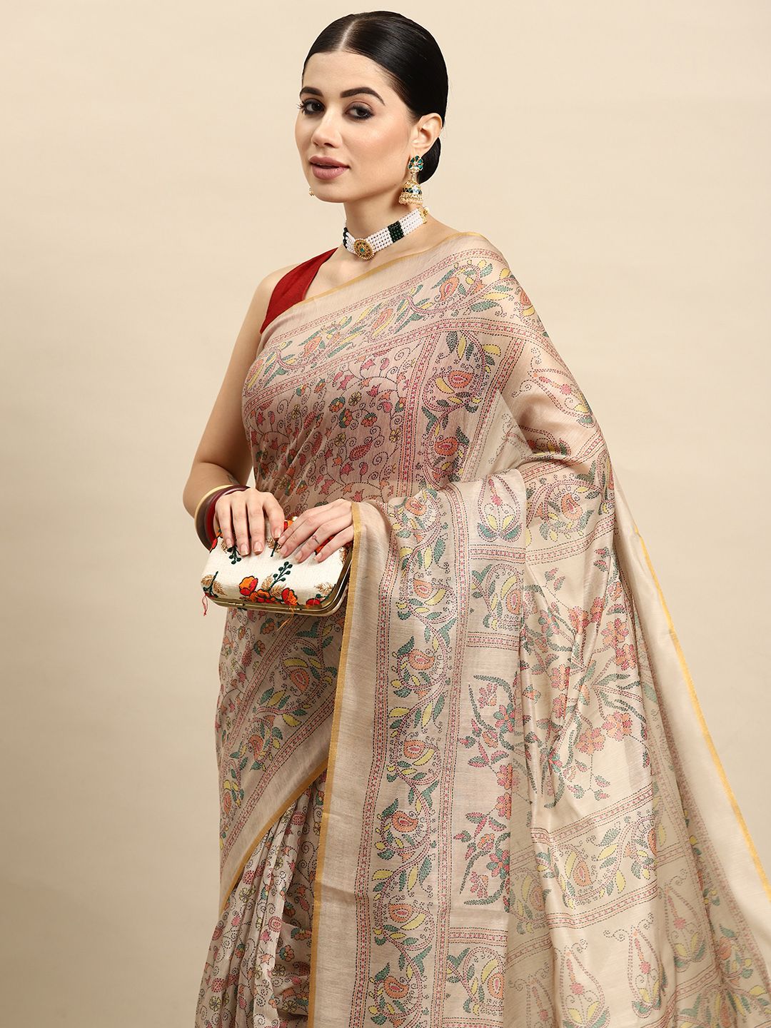 Chanderi Cotton Kalamkari Saree