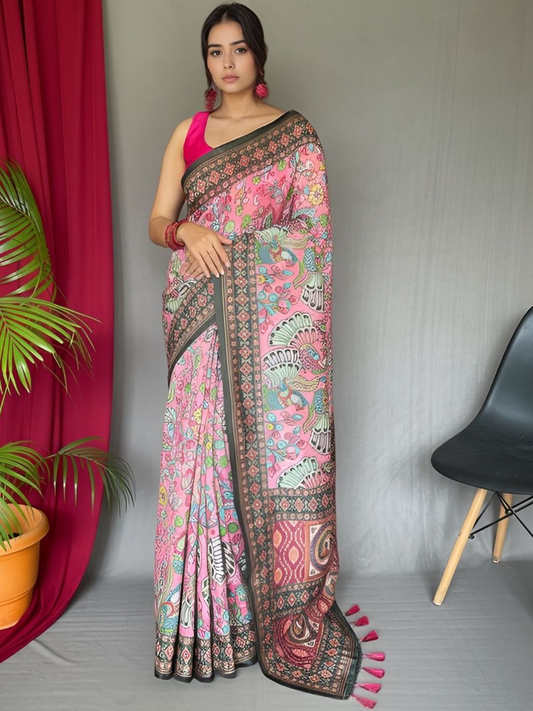 Dhaaga Ghar Pure Cotton Kalamkari Saree