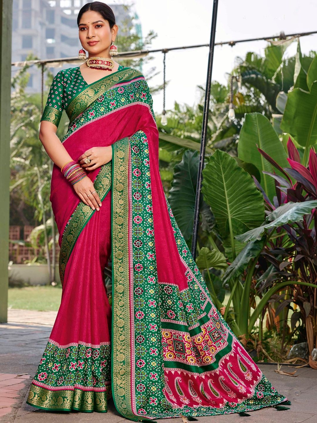 Dhaaga Ghar Silk Blend Ikat Sarees in Ethnic Motifs