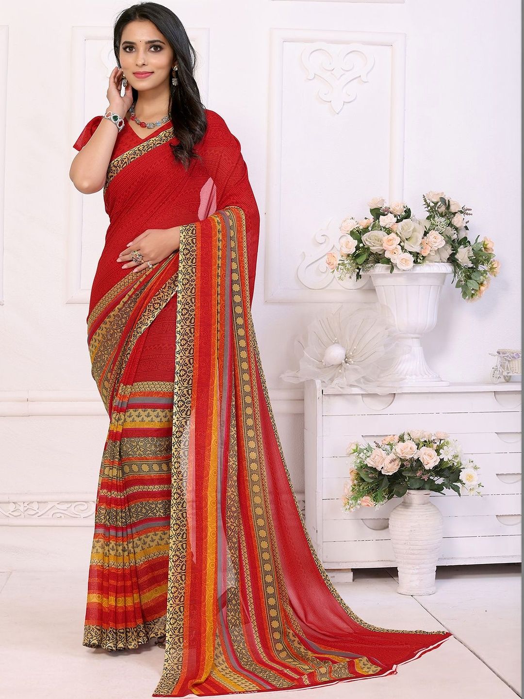 Floral Georgette Saree | Casual Saree For Women