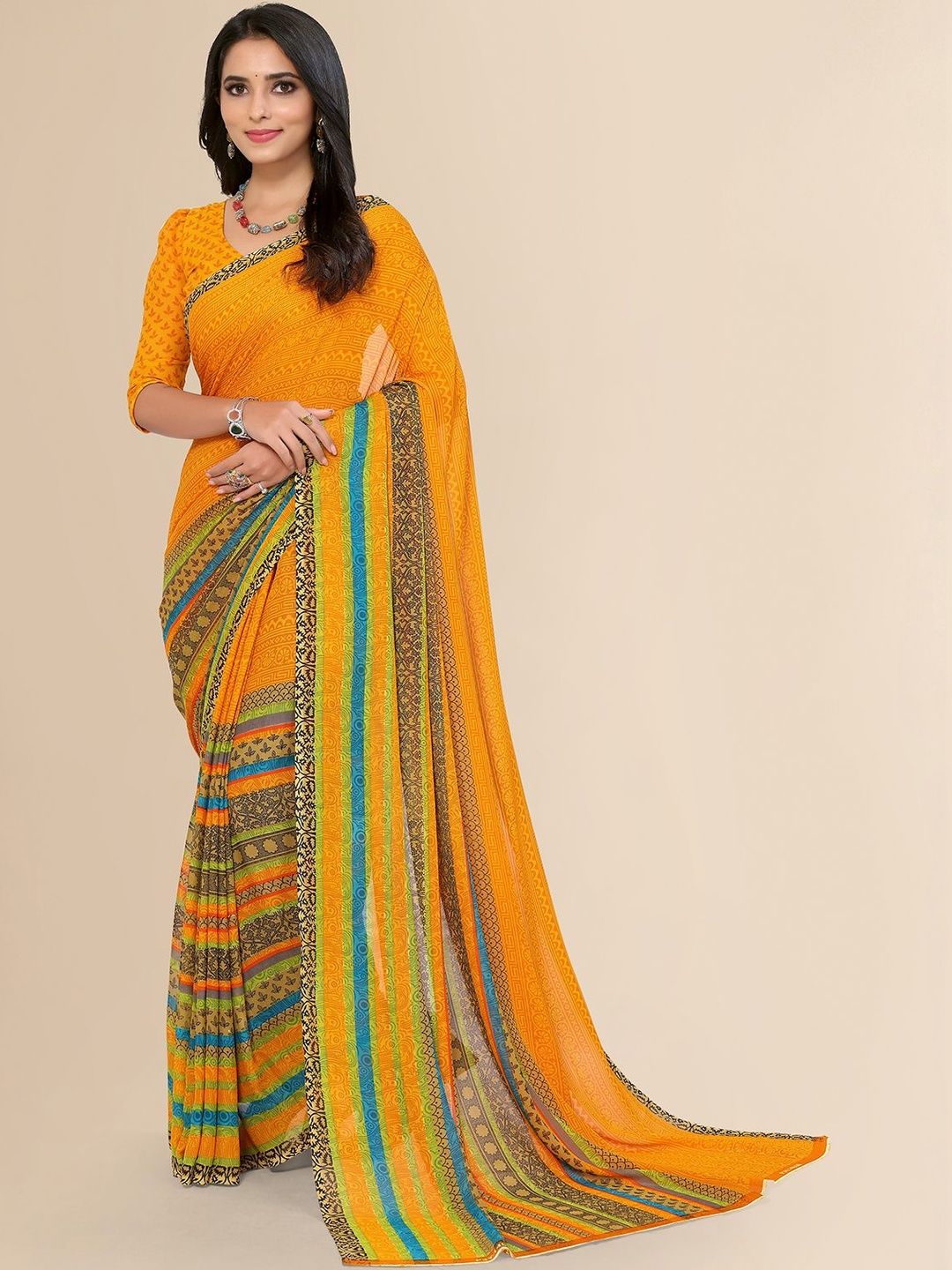 Floral Printed Georgette Casual Saree For Women