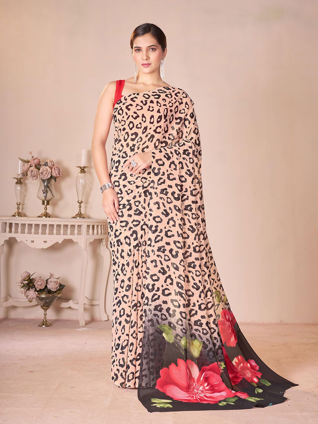 Garden Vareli Abstract Pure Georgette Casual Saree