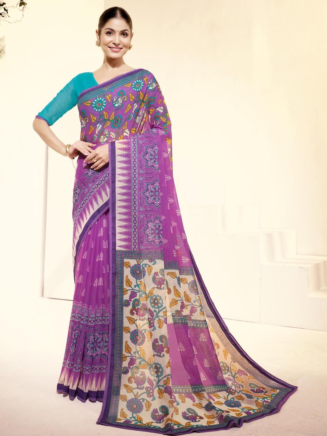 Garden Vareli Ethnic Georgette Casual Saree For Women