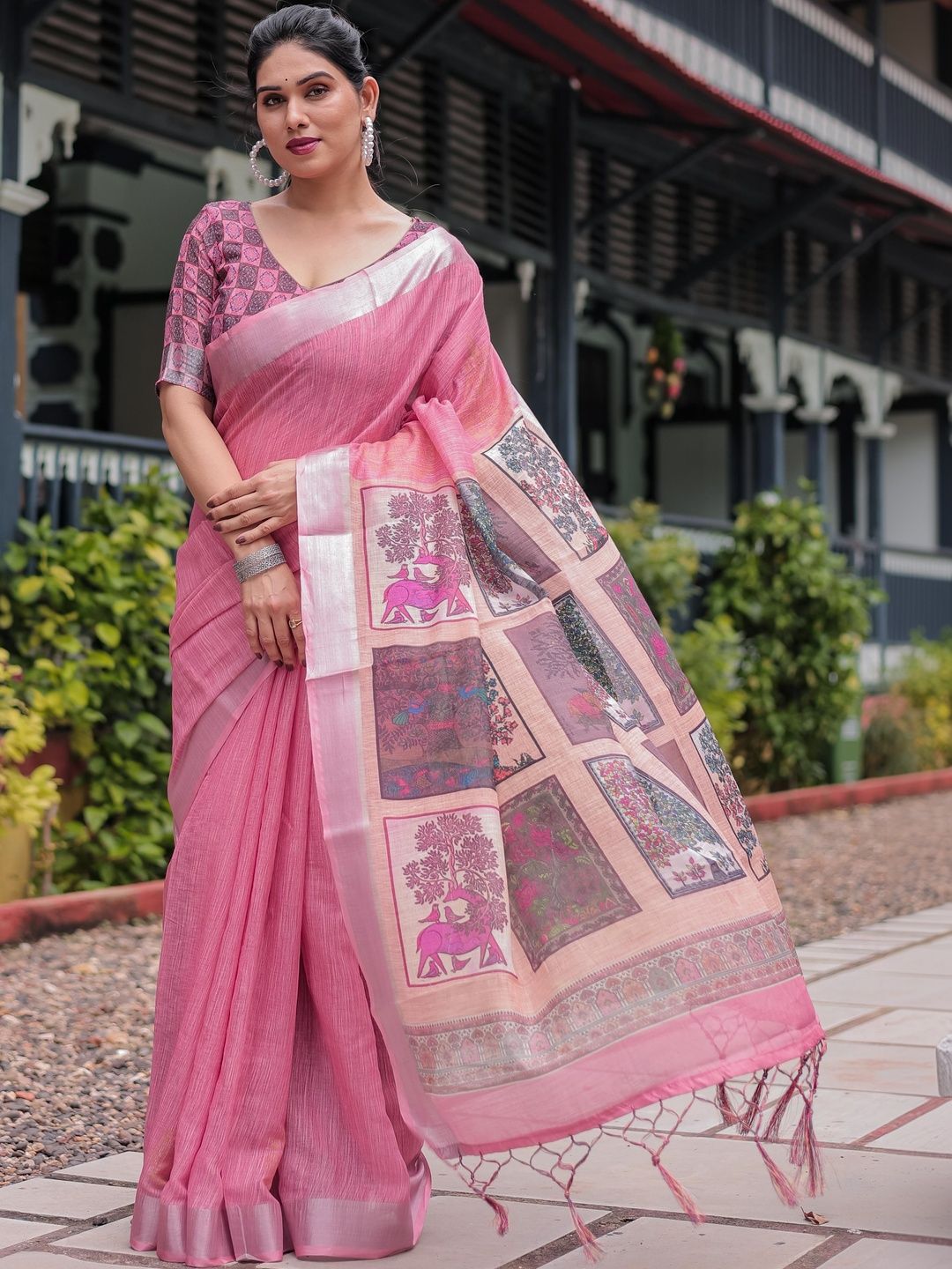 HERE&NOW Art Silk Everyday Casual Saree For Women