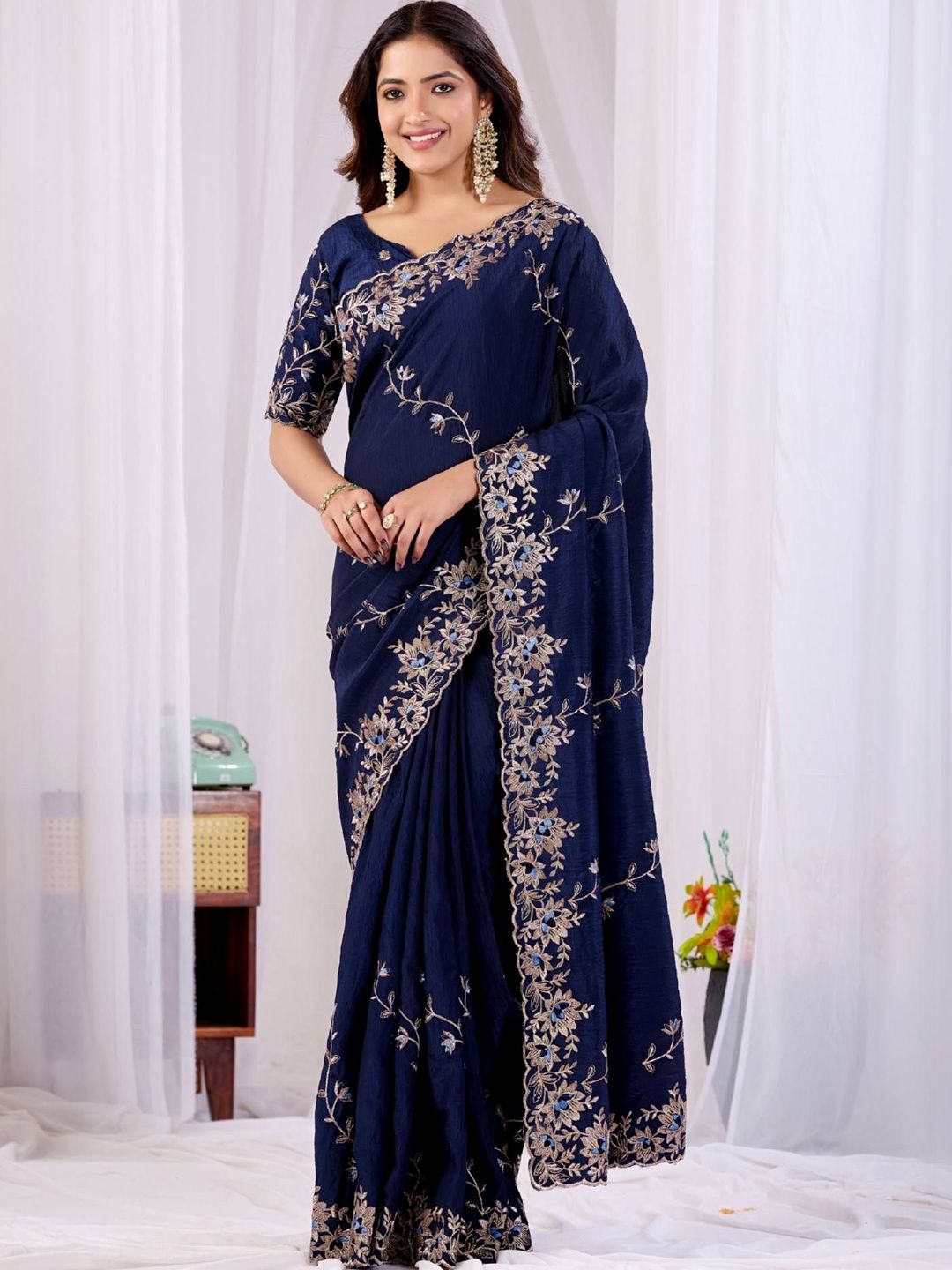 K 5 Fashion Tissue Fusion Ikat Sarees