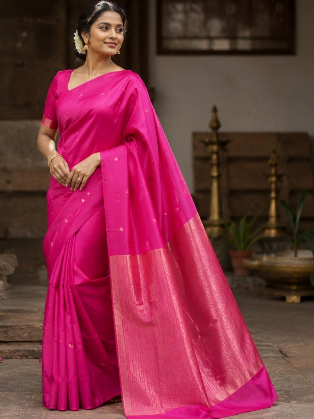 Kalpirafashion Zari Art Silk Kalamkari Designer Saree