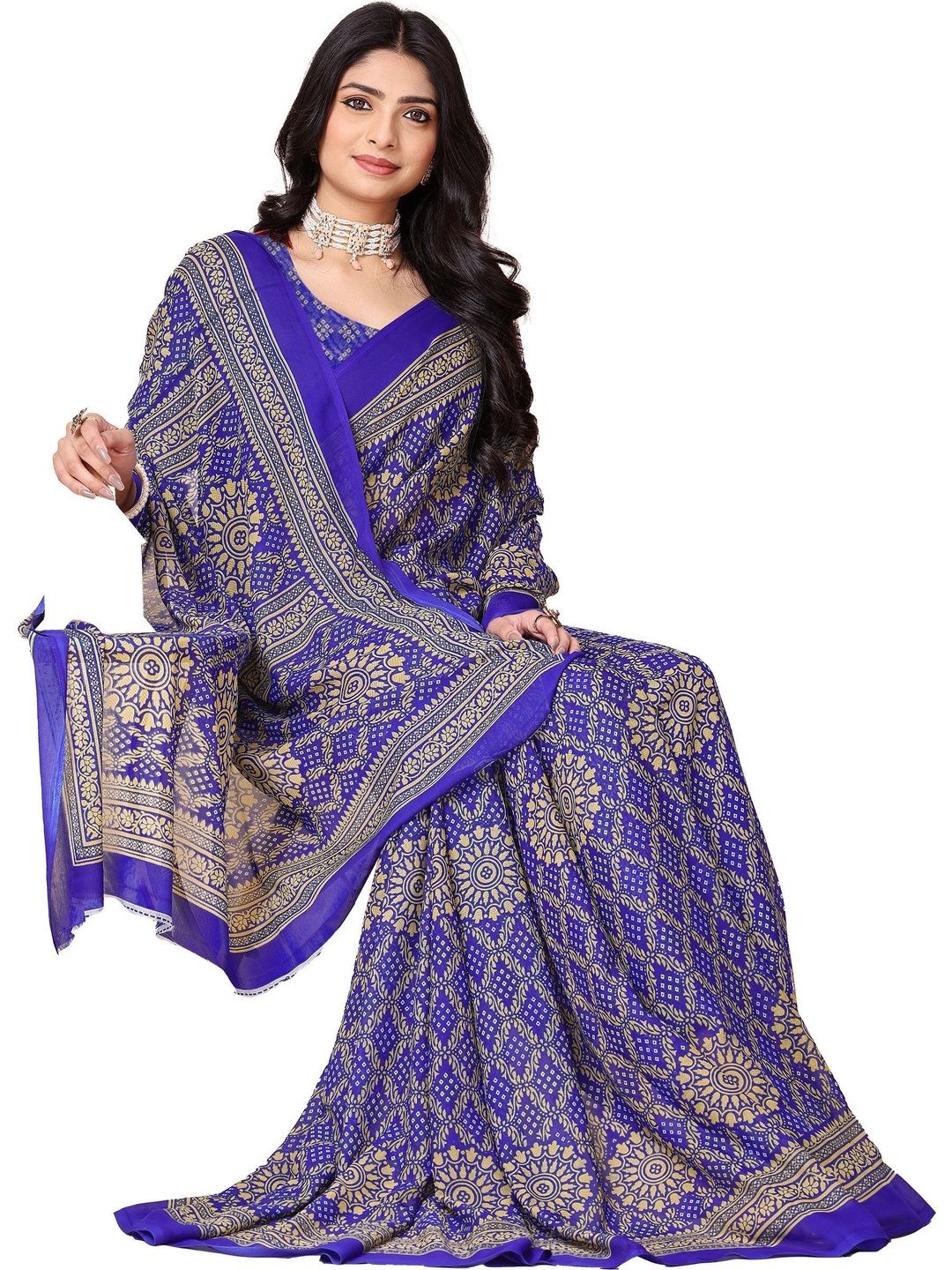 Kanurikaa Pure Georgette Bandhani Saree Women