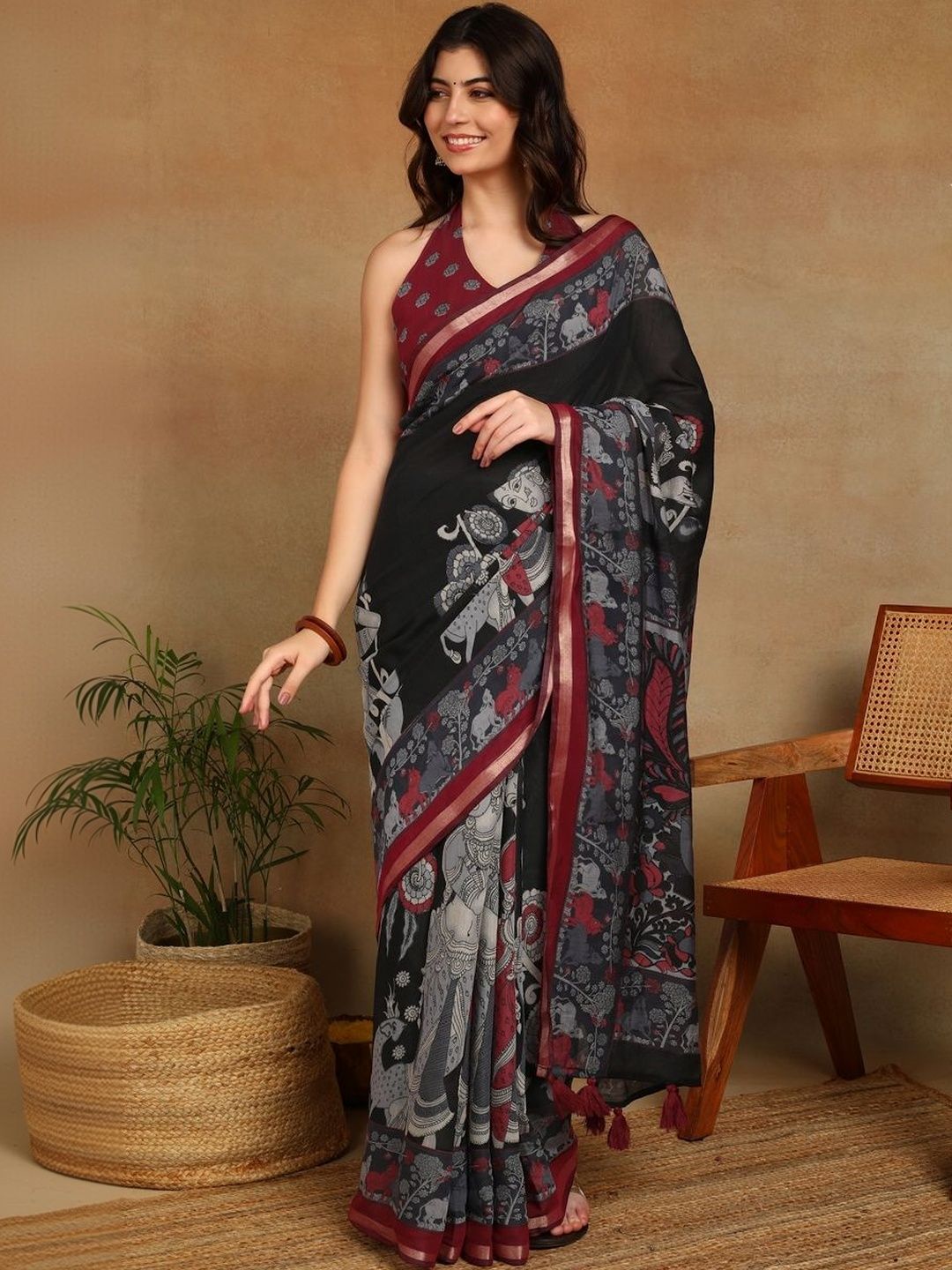 Mirchi Fashion Handloom Zari Saree