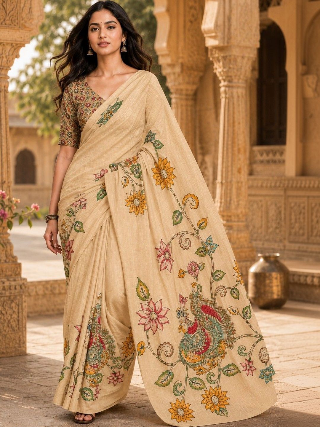 Mitera Everyday Wear Kalamkari Saree