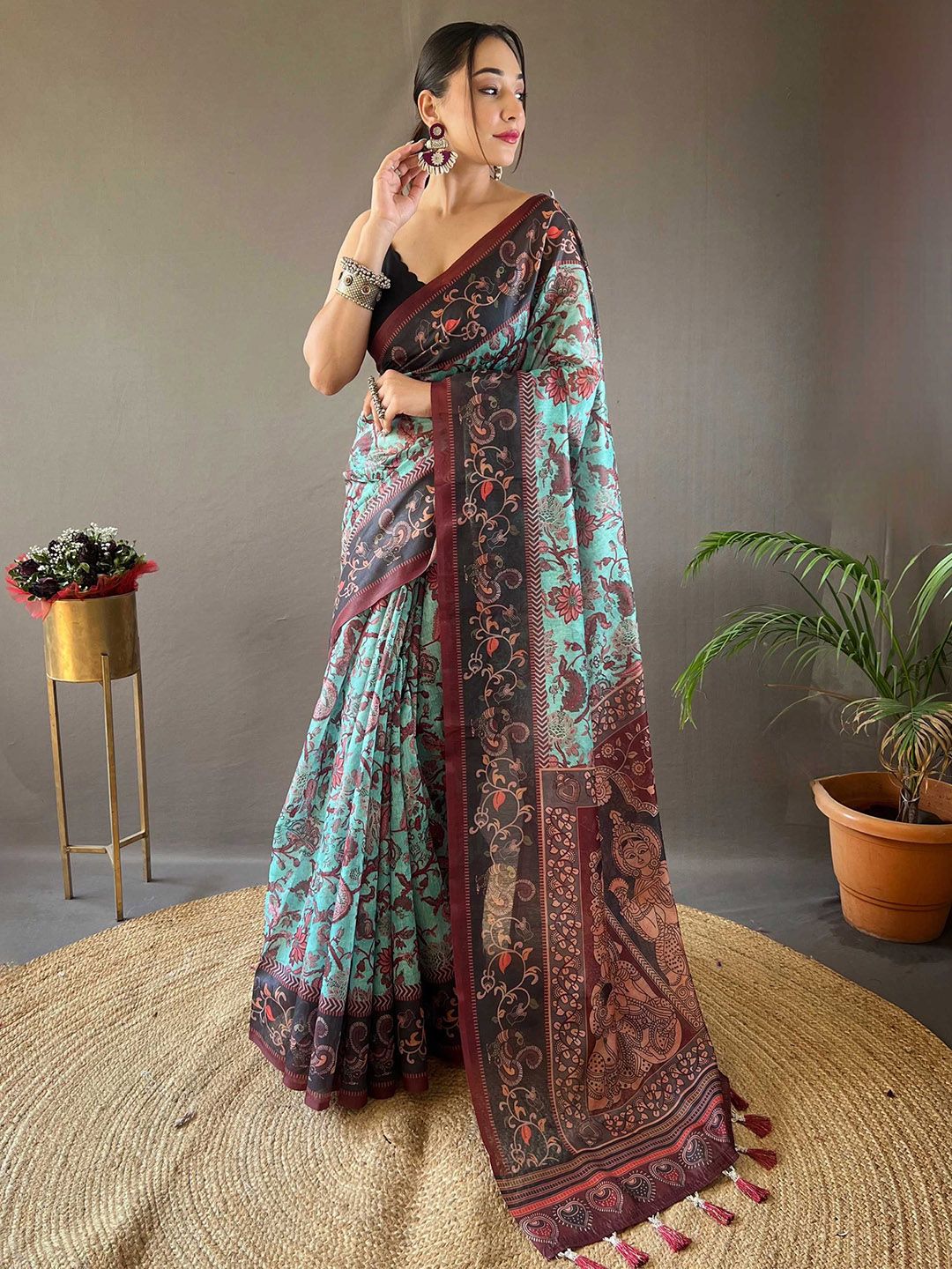 Mitera Printed Kalamkari Saree