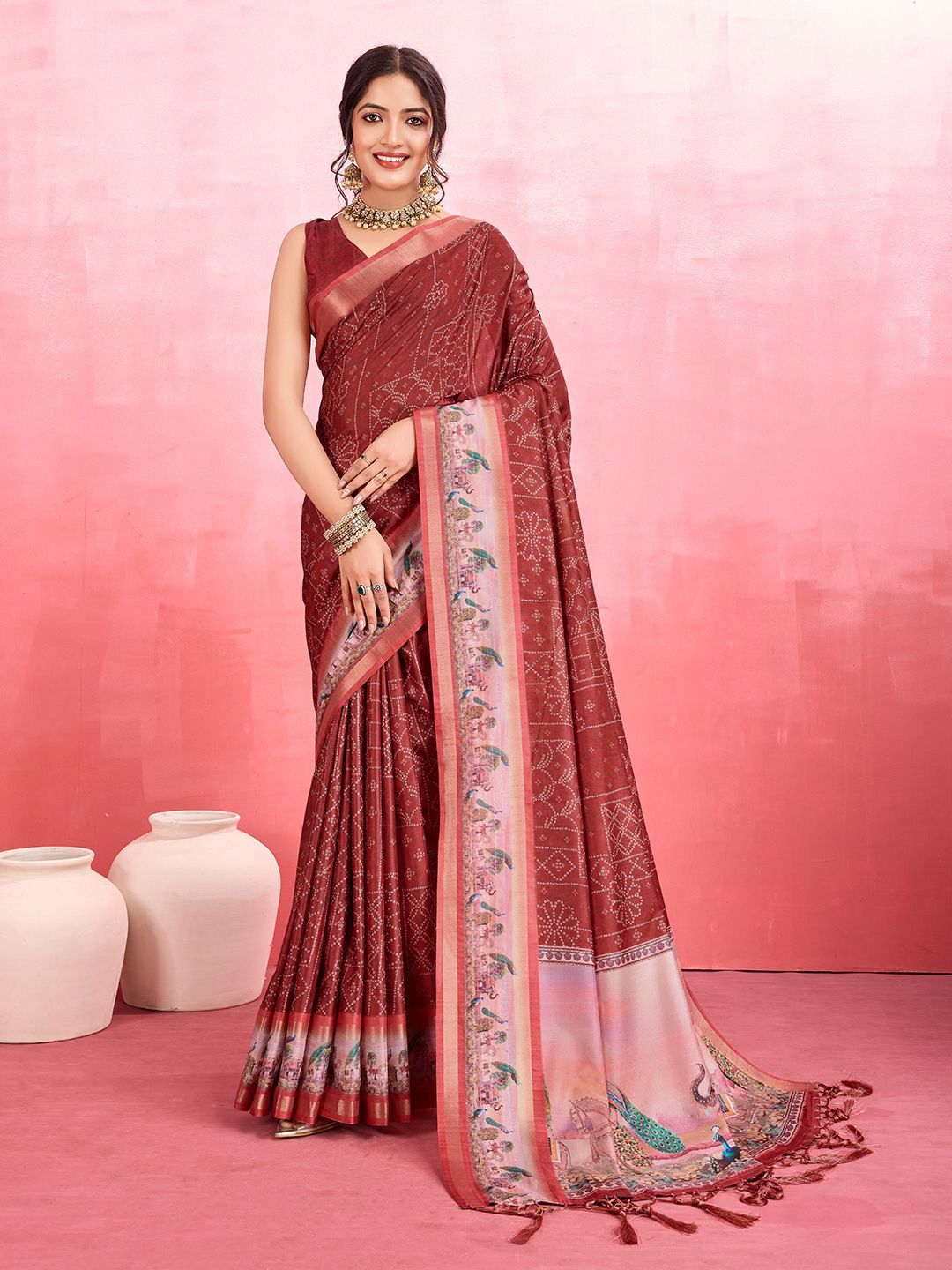 Mitera Traditional Kalamkari Saree