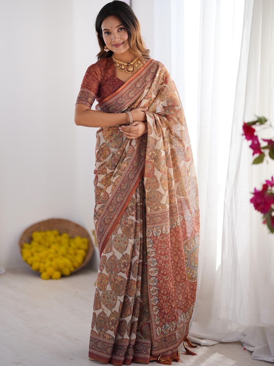 Moda Rapido Art Silk Kalamkari Saree