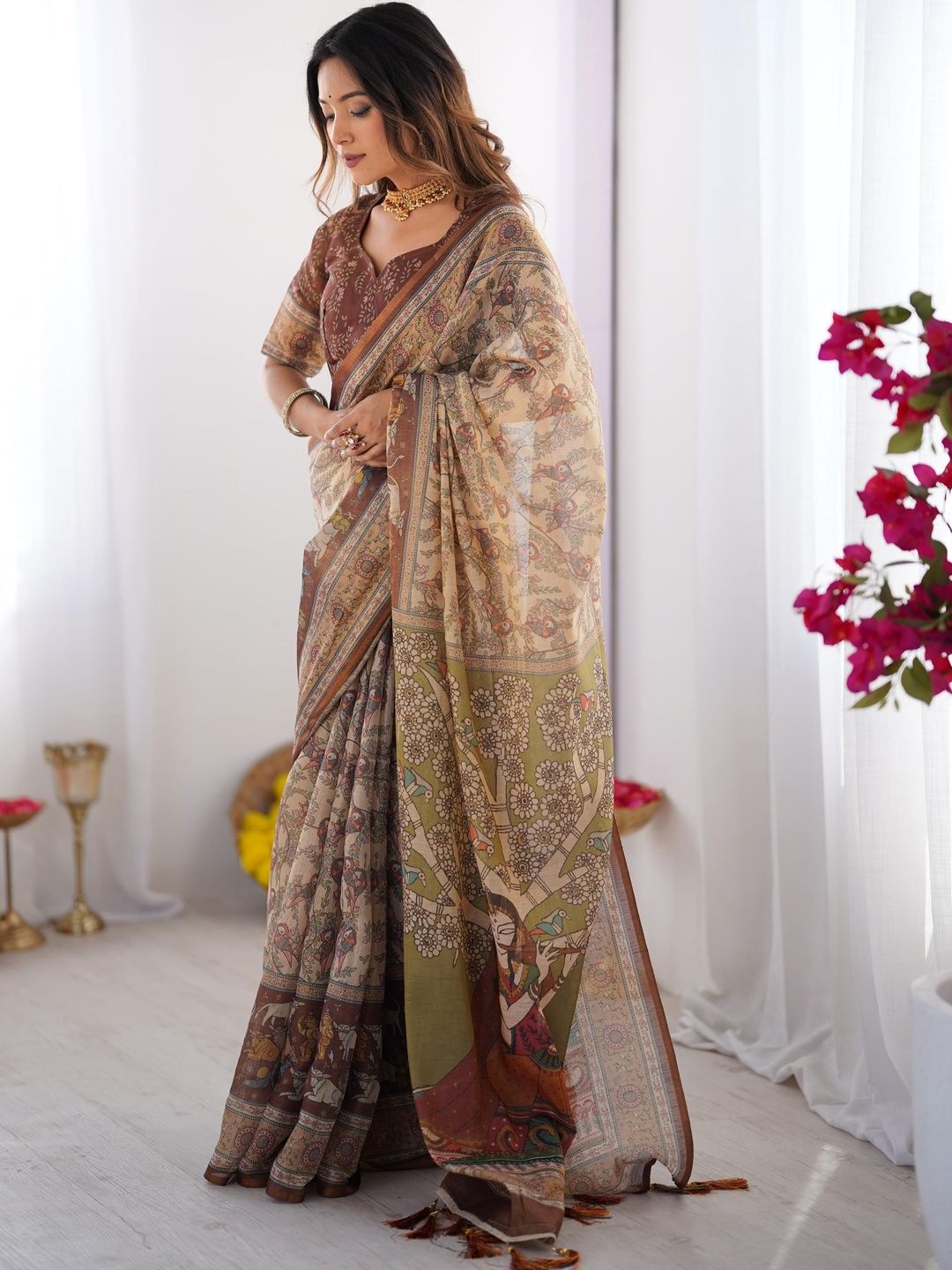 Moda Rapido Festive Banarasi Kalamkari Saree