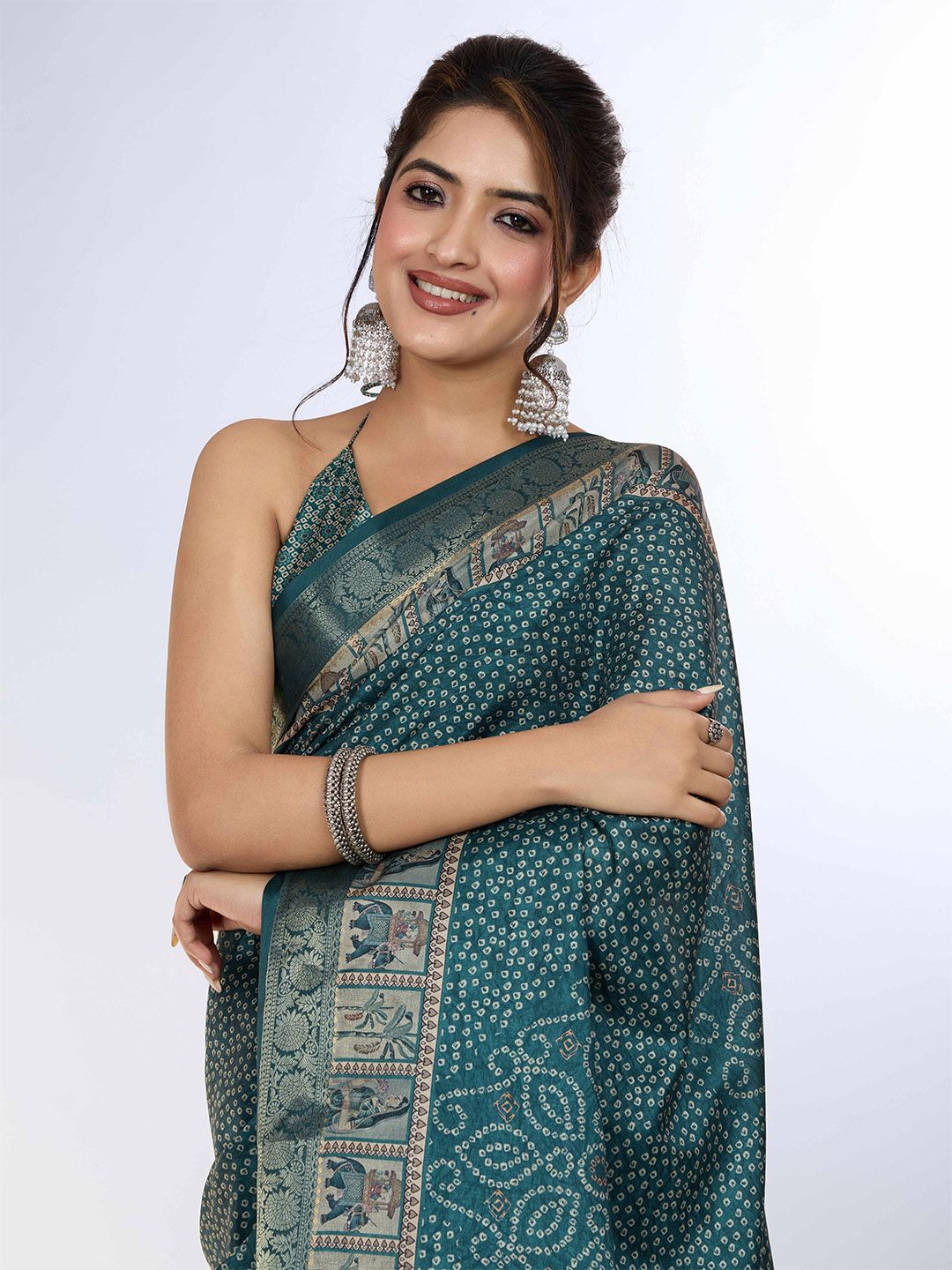PBS Prints Traditional Zari Banarasi Kalamkari Saree