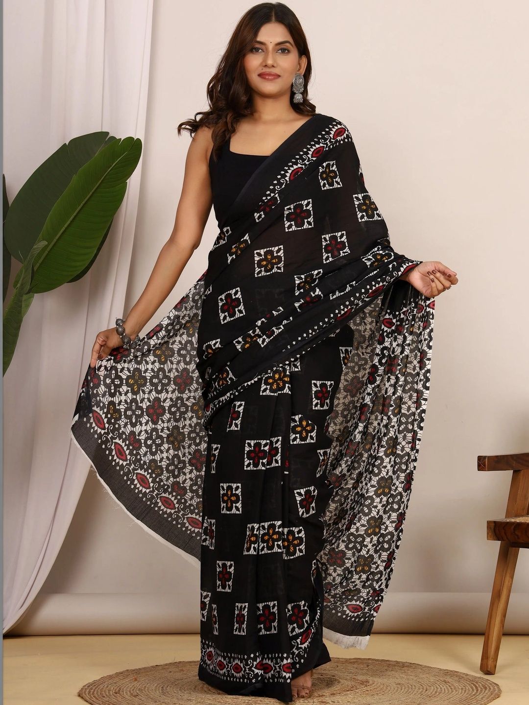 Pure Cotton Ikat Sarees | Ethnic Motifs