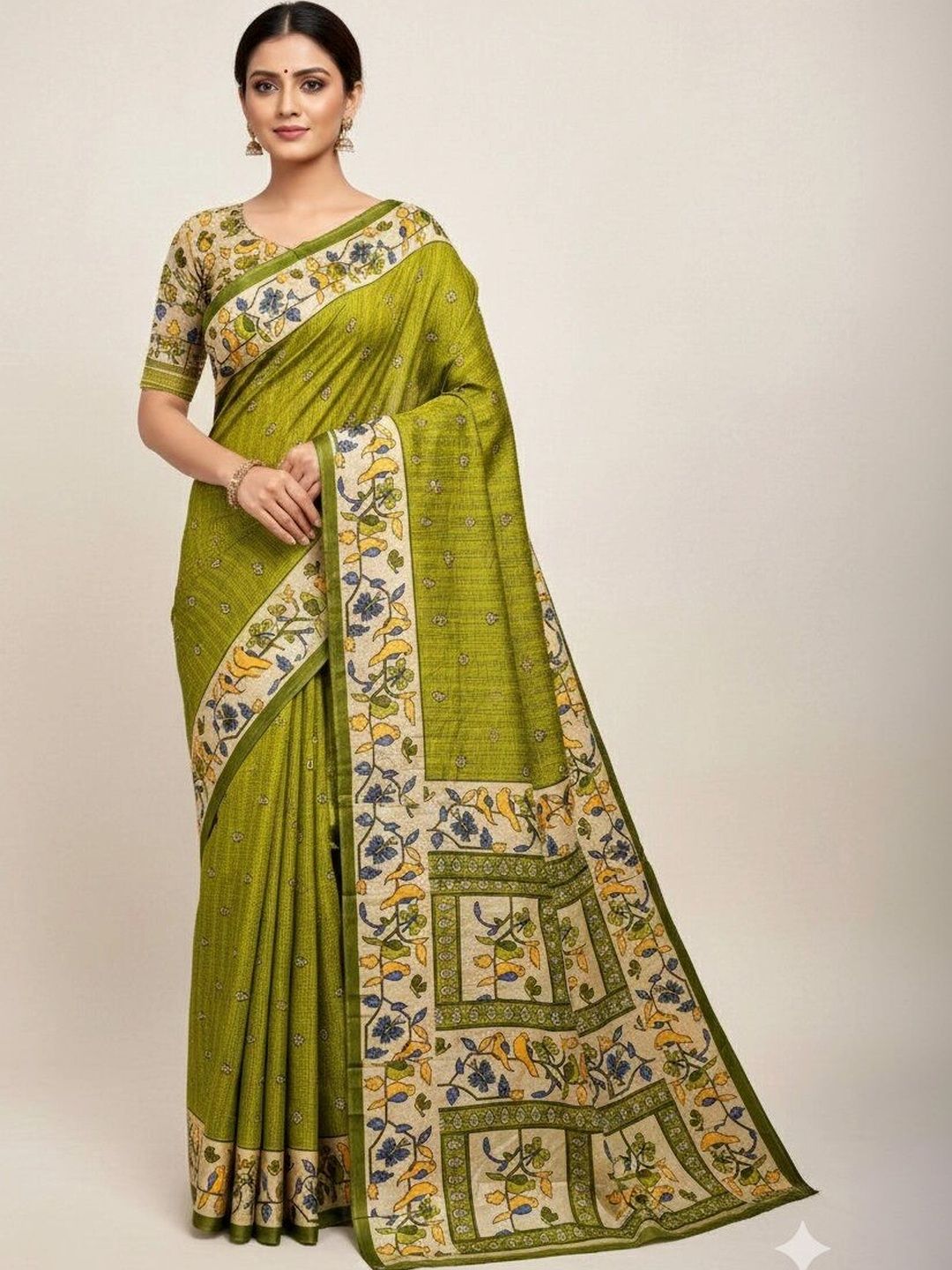 PYB Pure Cotton Kalamkari Saree