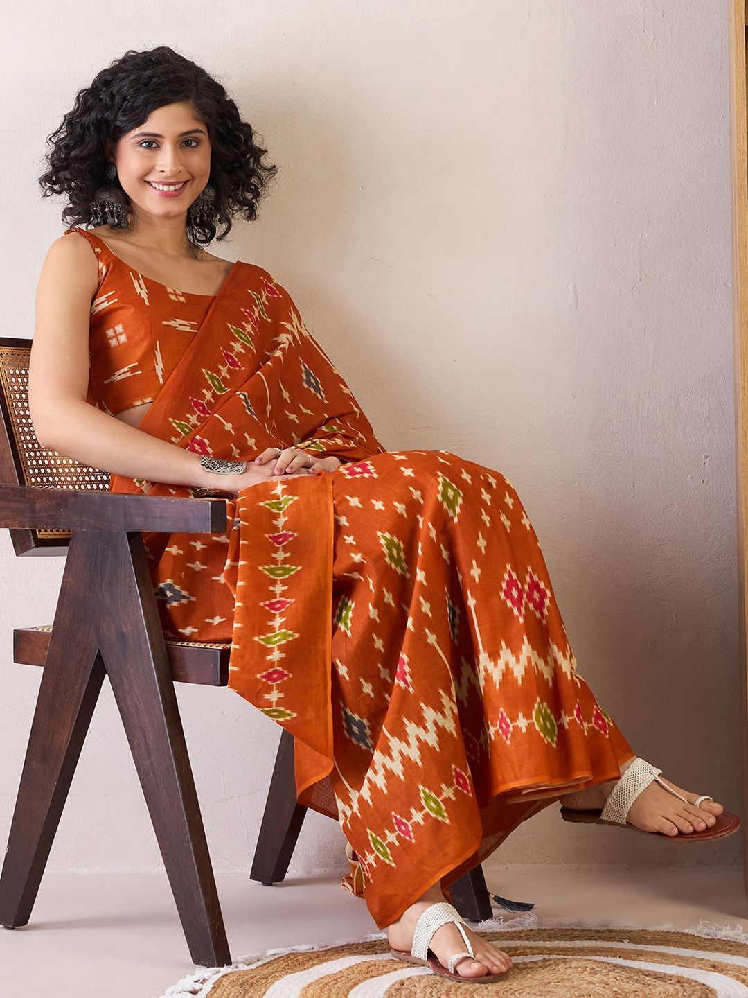 Ready to Wear Rustic Zari Ikat Sarees