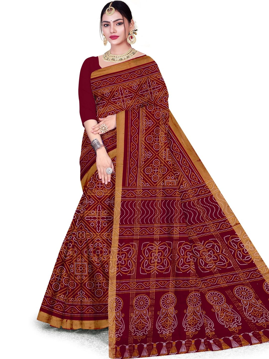 Sarita Pure Cotton Traditional Bandhani Saree