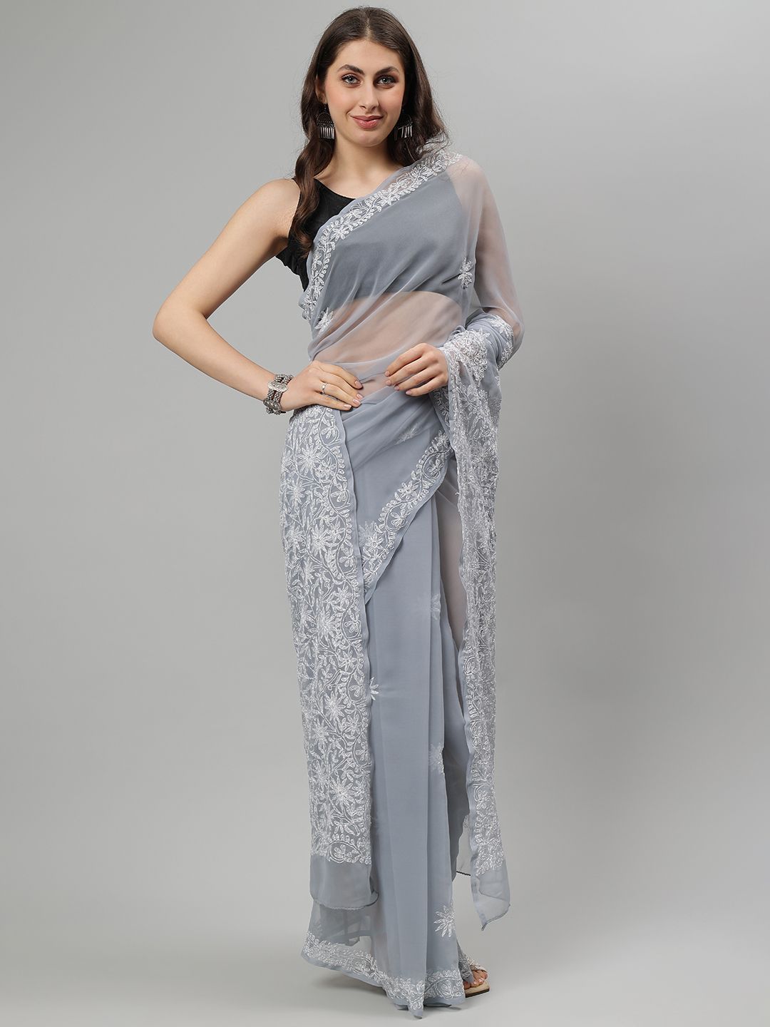 Seva Chikan Handcrafted Chikankari Sarees
