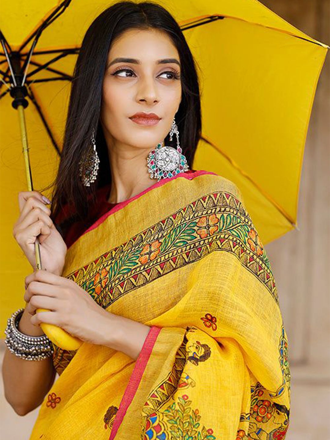 Suha Pure Cotton Kalamkari Printed Saree